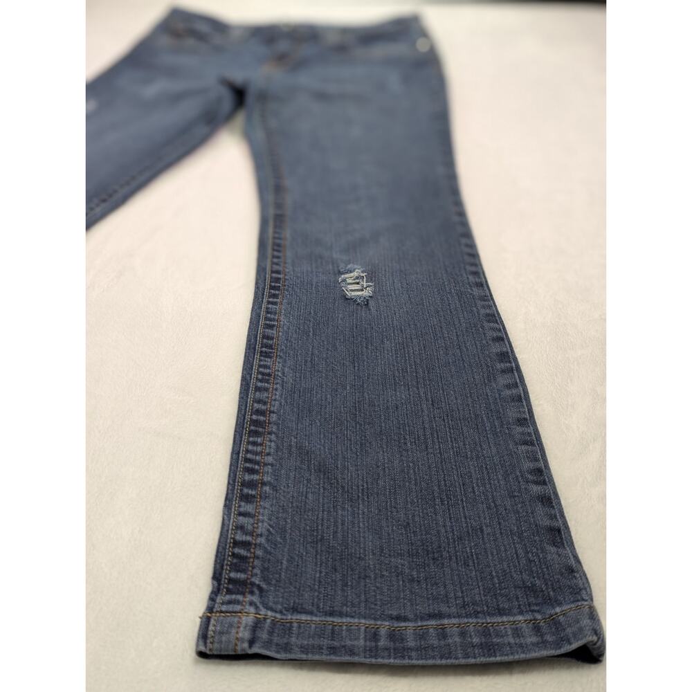 VTG Candie's Y2K Embroidered Distressed Straight Leg Jeans Med Wash Jr Sz 9 - Picture 5 of 16